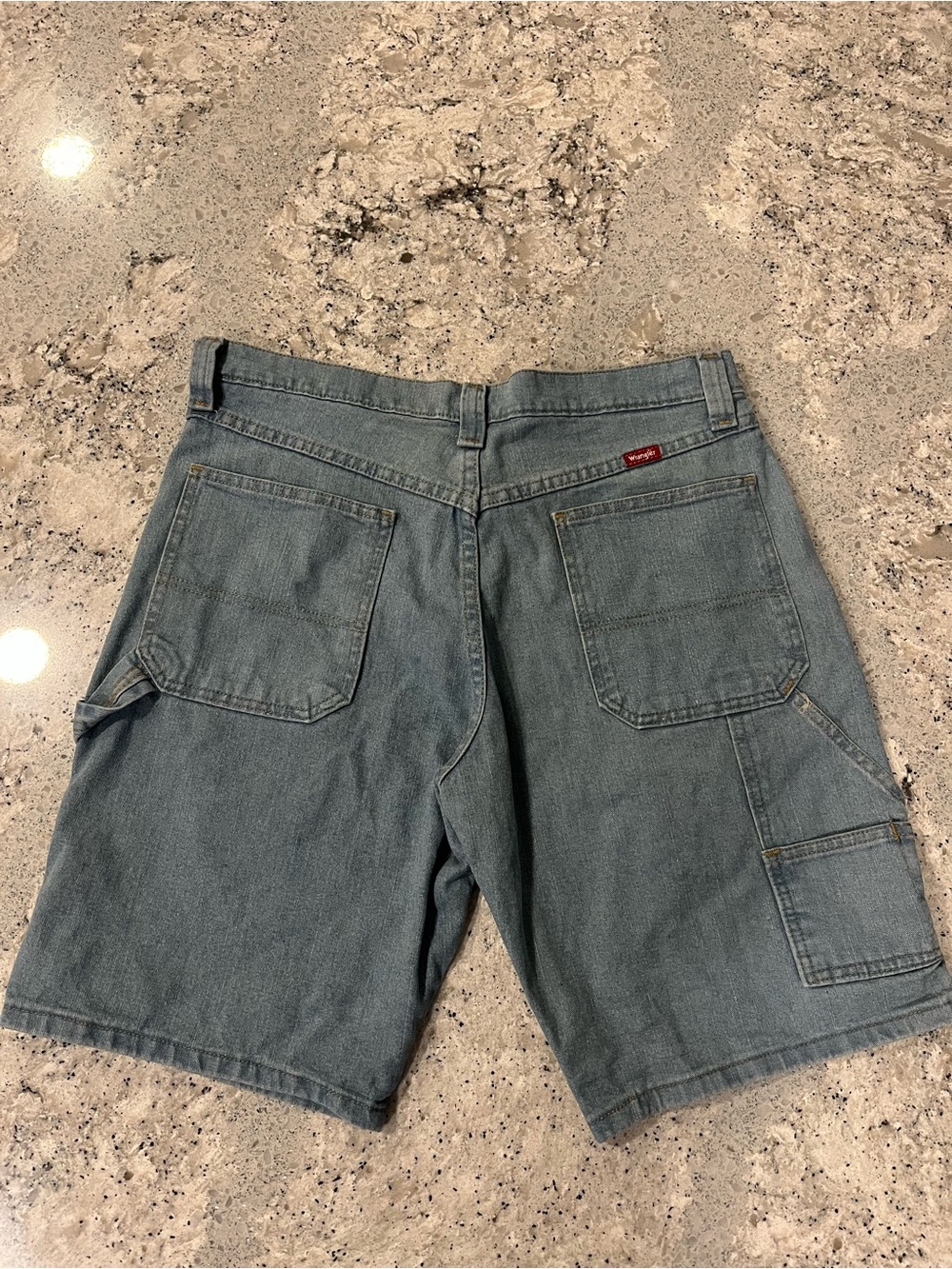 2000s Wrangler Light Blue Denim Work Shorts with Utility Pockets
